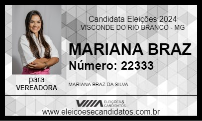 Candidato MARIANA BRAZ 2024 - VISCONDE DO RIO BRANCO - Eleições