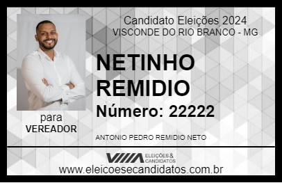 Candidato NETINHO REMIDIO 2024 - VISCONDE DO RIO BRANCO - Eleições