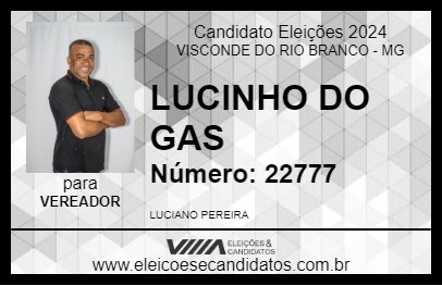 Candidato LUCINHO DO GAS 2024 - VISCONDE DO RIO BRANCO - Eleições