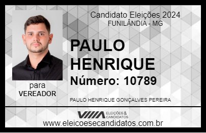 Candidato PAULO HENRIQUE 2024 - FUNILÂNDIA - Eleições