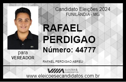 Candidato RAFAEL PERDIGAO 2024 - FUNILÂNDIA - Eleições