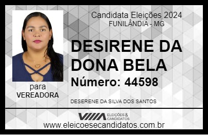 Candidato DESIRENE DA DONA BELA 2024 - FUNILÂNDIA - Eleições