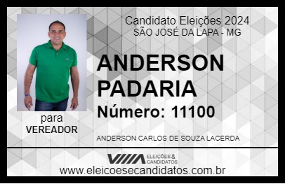 Candidato ANDERSON PADARIA 2024 - SÃO JOSÉ DA LAPA - Eleições