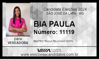 Candidato BIA PAULA 2024 - SÃO JOSÉ DA LAPA - Eleições