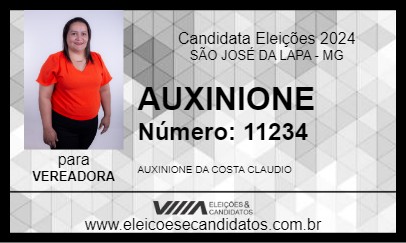 Candidato AUXINIONE 2024 - SÃO JOSÉ DA LAPA - Eleições