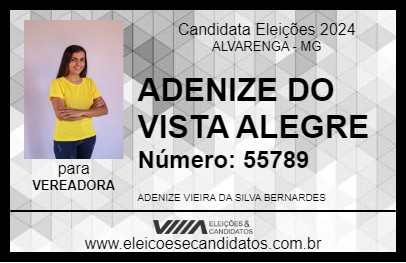 Candidato ADENIZE DO VISTA ALEGRE 2024 - ALVARENGA - Eleições