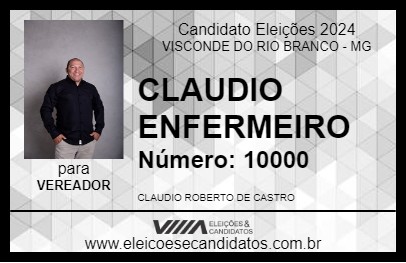 Candidato CLAUDIO ENFERMEIRO 2024 - VISCONDE DO RIO BRANCO - Eleições