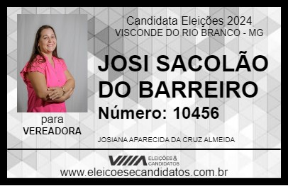 Candidato JOSI SACOLÃO DO BARREIRO 2024 - VISCONDE DO RIO BRANCO - Eleições