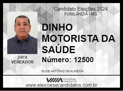 Candidato DINHO MOTORISTA DA SAÚDE 2024 - FUNILÂNDIA - Eleições