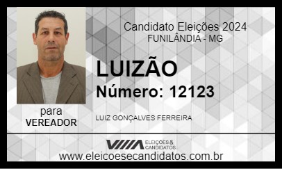 Candidato LUIZÃO 2024 - FUNILÂNDIA - Eleições