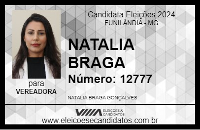 Candidato NATALIA BRAGA 2024 - FUNILÂNDIA - Eleições