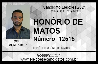 Candidato HONÓRIO DE MATOS 2024 - MIRADOURO - Eleições