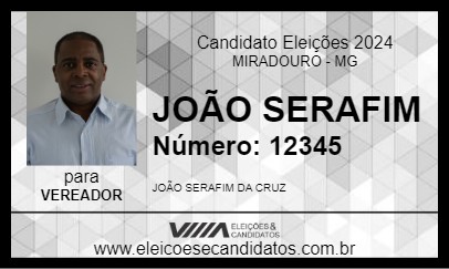 Candidato JOÃO SERAFIM 2024 - MIRADOURO - Eleições