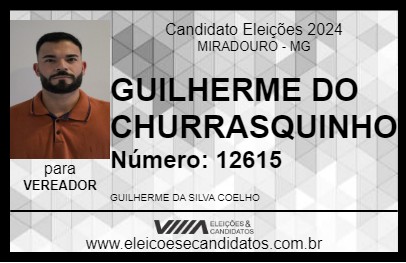 Candidato GUILHERME DO CHURRASQUINHO 2024 - MIRADOURO - Eleições