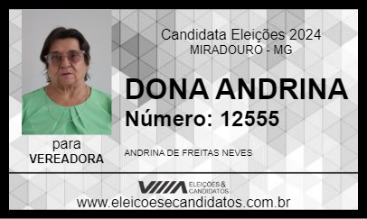 Candidato DONA ANDRINA 2024 - MIRADOURO - Eleições