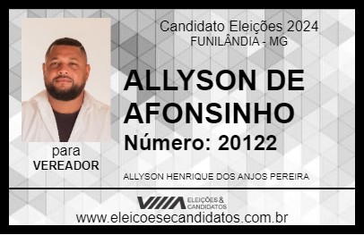 Candidato ALLYSON DE AFONSINHO 2024 - FUNILÂNDIA - Eleições