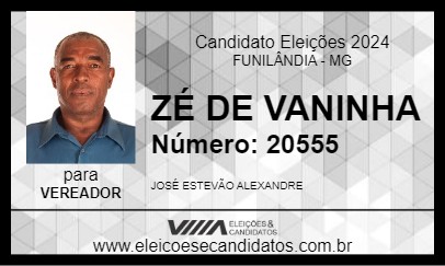 Candidato ZÉ DE VANINHA 2024 - FUNILÂNDIA - Eleições