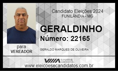 Candidato GERALDINHO 2024 - FUNILÂNDIA - Eleições