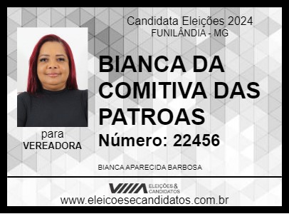 Candidato BIANCA DA COMITIVA DAS PATROAS 2024 - FUNILÂNDIA - Eleições