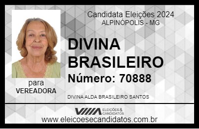 Candidato DIVINA BRASILEIRO 2024 - ALPINÓPOLIS - Eleições