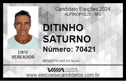 Candidato DITINHO SATURNO 2024 - ALPINÓPOLIS - Eleições