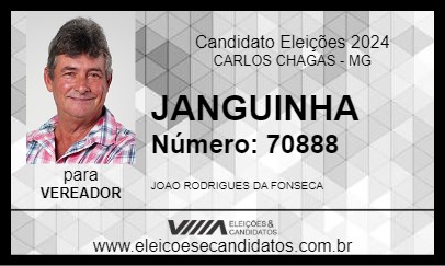 Candidato JANGUINHA 2024 - CARLOS CHAGAS - Eleições