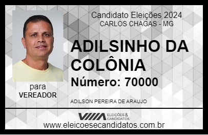 Candidato ADILSINHO DA COLÔNIA  2024 - CARLOS CHAGAS - Eleições