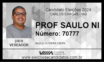 Candidato PROFESSOR SAULO NI 2024 - CARLOS CHAGAS - Eleições