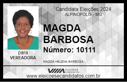 Candidato MAGDA BARBOSA 2024 - ALPINÓPOLIS - Eleições