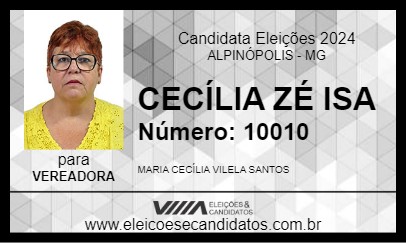 Candidato CECÍLIA ZÉ ISA 2024 - ALPINÓPOLIS - Eleições