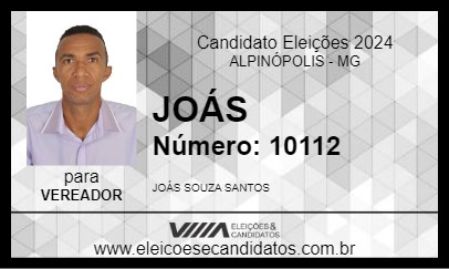 Candidato JOÁS 2024 - ALPINÓPOLIS - Eleições