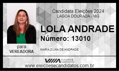 Candidato LOLA ANDRADE 2024 - LAGOA DOURADA - Eleições