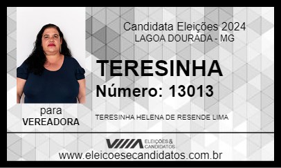 Candidato TERESINHA 2024 - LAGOA DOURADA - Eleições