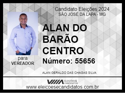 Candidato ALAN DO BARÃO CENTRO 2024 - SÃO JOSÉ DA LAPA - Eleições