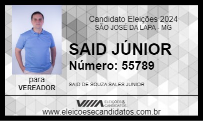 Candidato SAID JÚNIOR 2024 - SÃO JOSÉ DA LAPA - Eleições