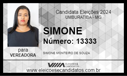 Candidato SIMONE 2024 - UMBURATIBA - Eleições