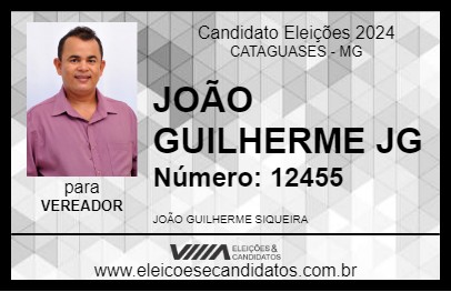 Candidato JOÃO GUILHERME JG 2024 - CATAGUASES - Eleições