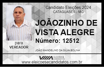 Candidato JOÃOZINHO DE VISTA ALEGRE 2024 - CATAGUASES - Eleições