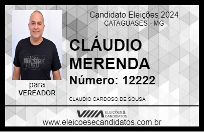 Candidato CLÁUDIO MERENDA 2024 - CATAGUASES - Eleições