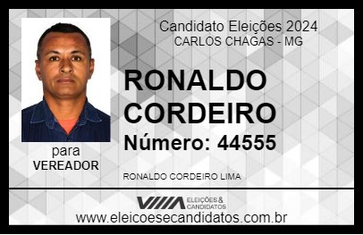 Candidato RONALDO CORDEIRO 2024 - CARLOS CHAGAS - Eleições