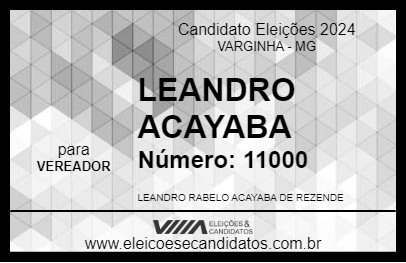 Candidato LEANDRO ACAYABA 2024 - VARGINHA - Eleições