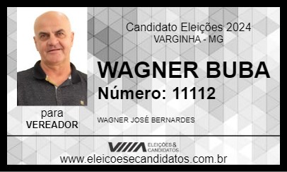 Candidato WAGNER BUBA 2024 - VARGINHA - Eleições