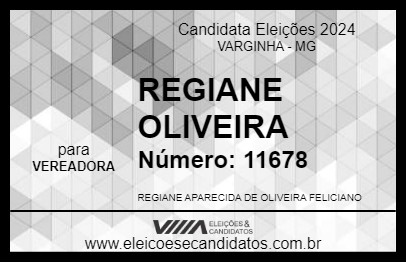 Candidato REGIANE OLIVEIRA 2024 - VARGINHA - Eleições