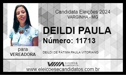 Candidato DEILDI PAULA 2024 - VARGINHA - Eleições