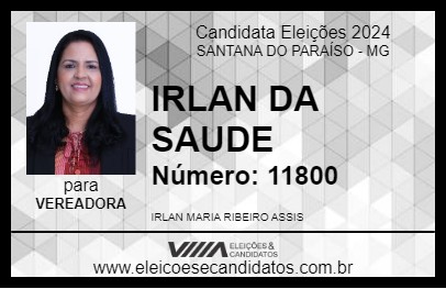 Candidato IRLAN DA SAUDE 2024 - SANTANA DO PARAÍSO - Eleições