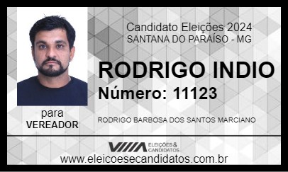 Candidato RODRIGO INDIO 2024 - SANTANA DO PARAÍSO - Eleições