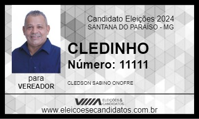 Candidato CLEDINHO 2024 - SANTANA DO PARAÍSO - Eleições