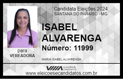 Candidato ISABEL ALVARENGA 2024 - SANTANA DO PARAÍSO - Eleições