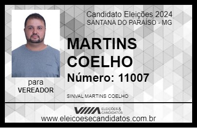 Candidato MARTINS COELHO 2024 - SANTANA DO PARAÍSO - Eleições