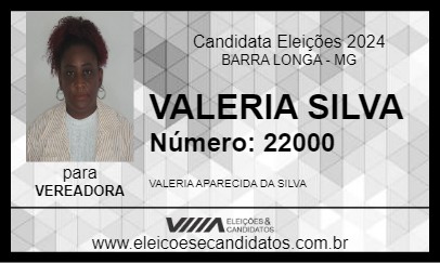 Candidato VALERIA SILVA 2024 - BARRA LONGA - Eleições